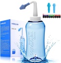 Darate Neti Pot Sinus Rinse Butelka, Pralka do nosa Ciśnienie płukania Nasal Nasal Nassation dla dorosłych i dzieci BPA Free z termometrem Sticker (500ML)