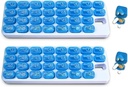 31 Dzień Miesięczny Pill Organizator z Pop Out Pocket Pill Place i Taca do przechowywania witamin, suplementy, Dom, Praca lub podróż - 2 Pack Blue