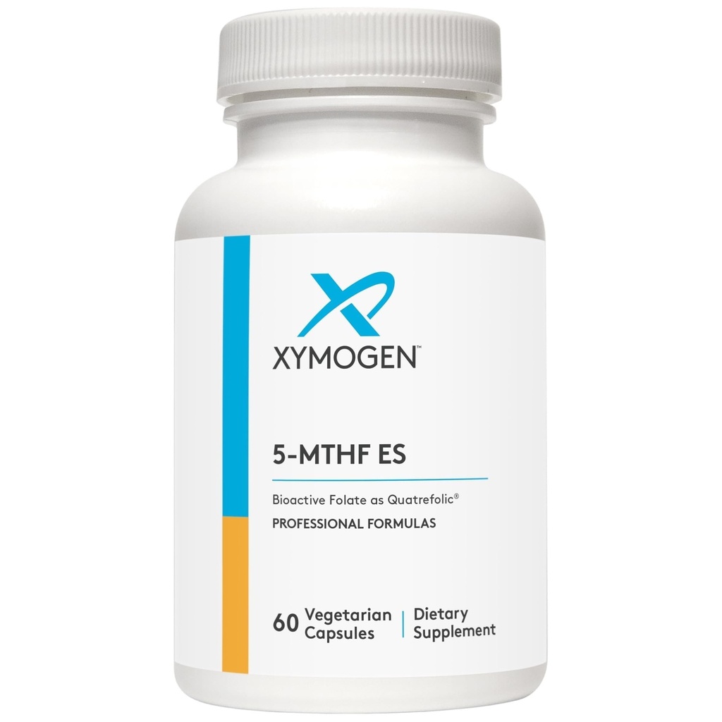 XYMOGEN 5- MTHF ES - 17 000 µg DFE - Bioaktywny suplement foliowy w postaci Quatrephold - Mood, Cardiviral + Methylation Support - Witamina B Methyl Folate jako L Methylfolate (60 kapsułki)