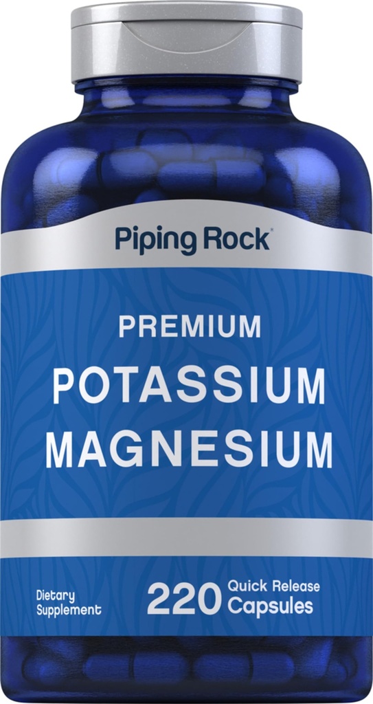 Pining Rock Potasu suplement magnezu 124; 220 Kapsułki 124; Non-GMO, Gluten Free Premium Complex