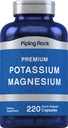 Pining Rock Potasu suplement magnezu 124; 220 Kapsułki 124; Non-GMO, Gluten Free Premium Complex