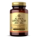 Solgar Alpha Lipoic Acid 200 mg, 50 Kapsułki roślinne - Wsparcie przeciwutleniające - Pomaga w recyklingu glutationu, witaminy C & E, CoQ- 10 - Non-GMO, Wegan, Gluten Free, Dairy Free, Kosher - 50 Służenie