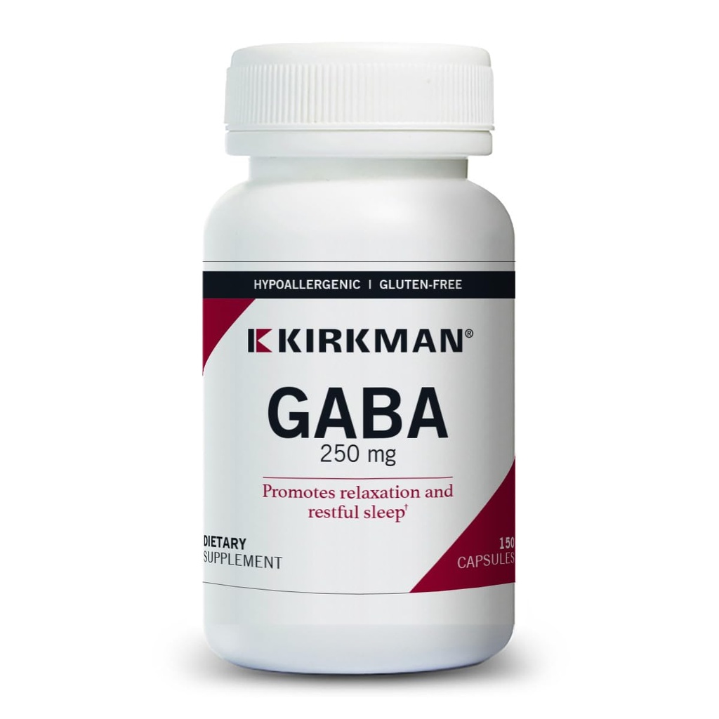 Kirkman GABA 250 mg - hipoalergiczne, 150 kapsułek