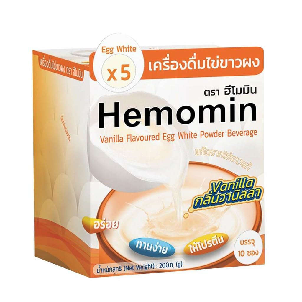 HEMOMIN Vanilla Flavor Jajko Biały proszek Napoje 200g (10 Sachets x 20g)