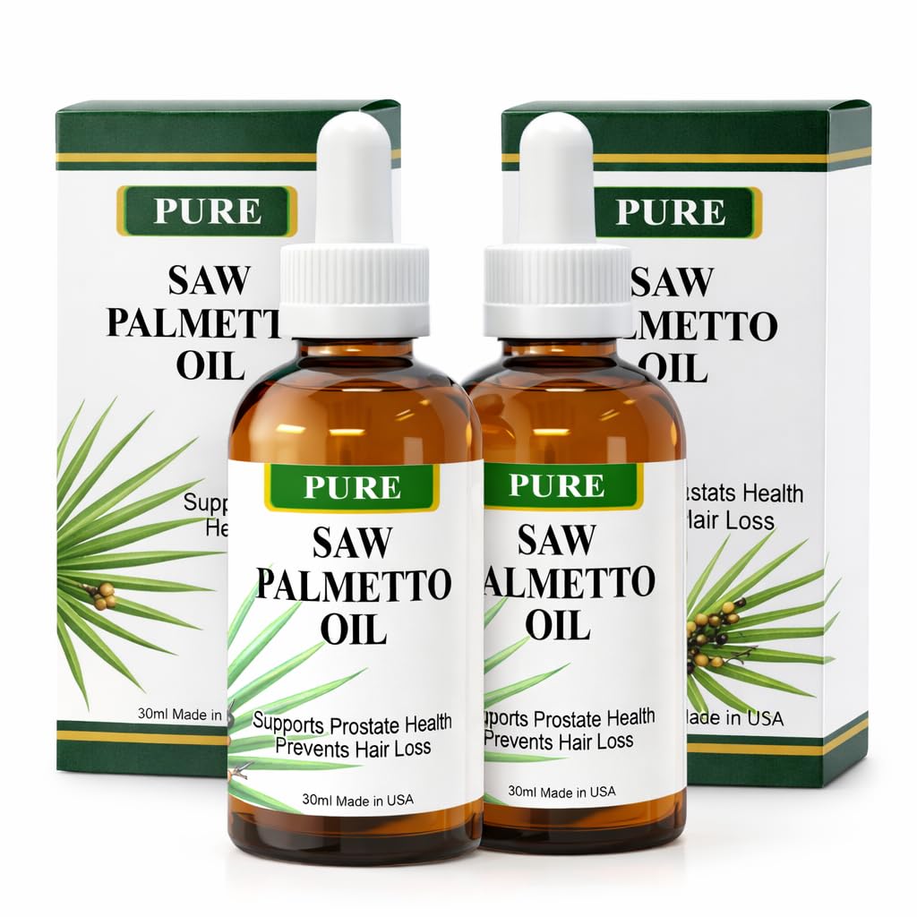 Pure Saw Palmetto Oil - 95- 98% skoncentrowany ekstrakt organiczny - Płynne Palmetto Piła dla mężczyzn i kobiet - Alternatywa dla kapsułek i proszku - 2 Fl Oz