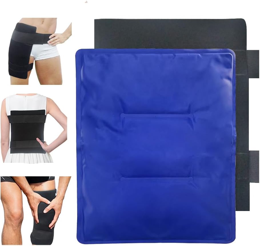 Gel Soft elastyczne opakowania na lód dla urazów - wielokrotnego użytku zamrażarka zimne pack, Gorąca zimny kompresja terapia chłodzenie żel Pad Wrap na łopatki, Hip, Knee, plecy, nogi, urazy, obrzęk, siniaki, chirurgia - 11 "x 14"