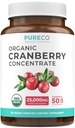 Ekstrakt z żurawiny organicznej Kapsułki - Super 50X Potency Pigułki żurawinowe dla kobiet, aby wspierać pęcherz i nerki - Vegan Non-GMO USDA Organic & North American Sourced (4 Miesiąc dostaw)