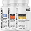 Całe ciało oczyścić Detox kompletne Matrix Pigułki 124; CandEase i Gut Cleanser i Water Away Bundle 124; Digestive System Cleansing Supplement Body Alkalize & Flush Out Excess Woda pomóc Detoksykacji