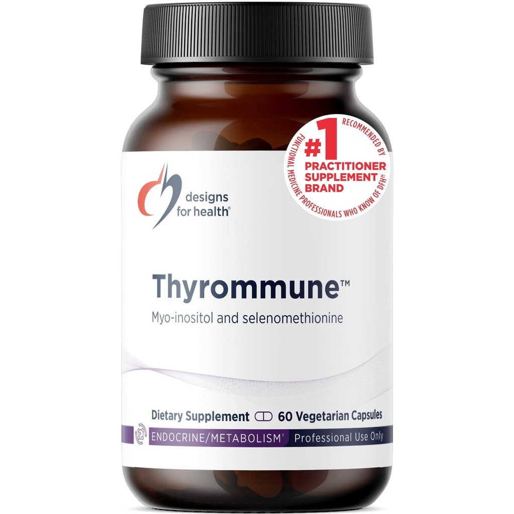 Designs for Health Thyrommune - Thyroid Supplement with Selenium (Selenomethionine) + Myo- Inositol - Vegan & Gluten- Free (60 kapsułki)