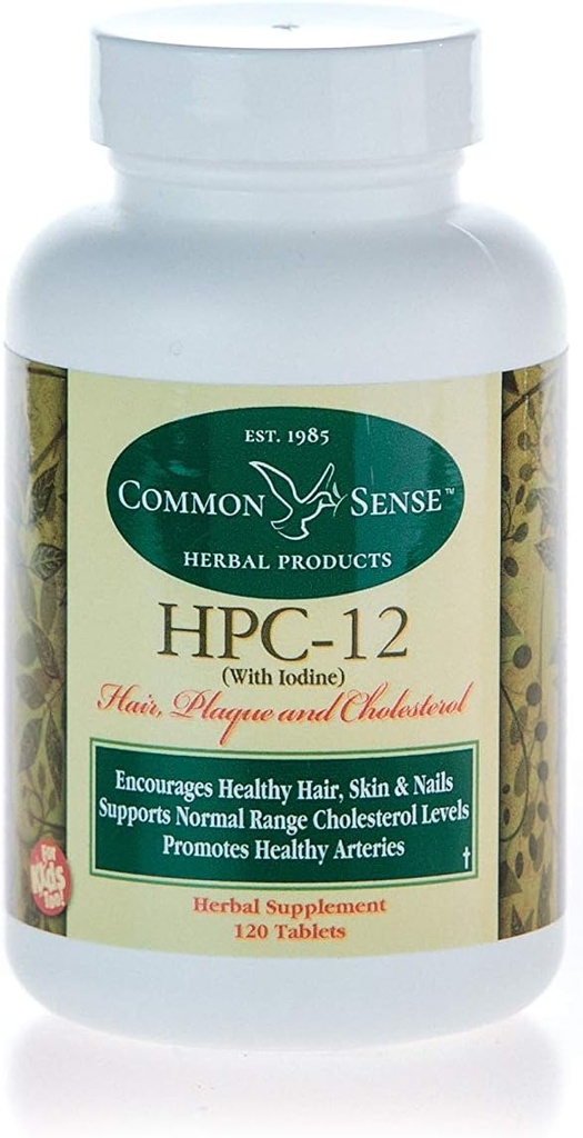 Common Sense Herbal Products HPC- 12 (270): Hair, Plaque i Cholesterol z jodu