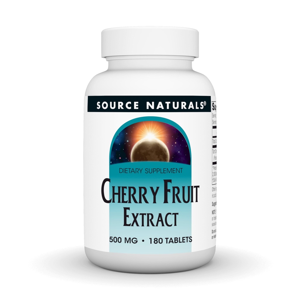 Źródło Naturals Cherry Fruit Extract, Naturalne źródło flawonoidów Działa jako przeciwutleniacze *, 500 mg - 180 tabletek