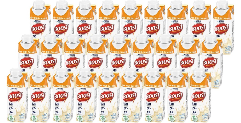 Zwiększenie bardzo wysokiej Calorie Drink odżywczy, Bardzo wanilia, 8 Ounce Box, Opakowanie po 27