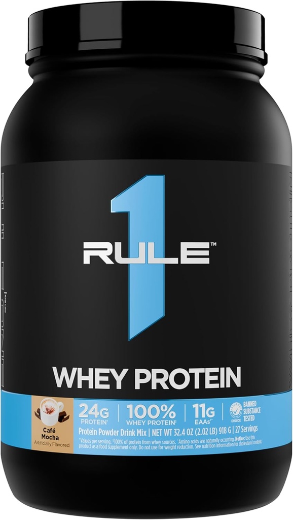 Artykuł 1 Białko serwatkowe - 24g Białko szybko działające z All- Whey Sources z naturalnie występującymi EAA & BCAA do odzyskiwania lub wykorzystania w każdej chwili (2 funty *, Café Mocha)
