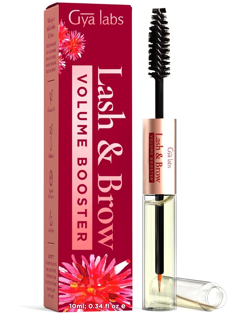 Gya Labs Lash and Brow Oil - 100% Czysty Natural Organic Castor Oil Eyelash & Eyebrow Serum dla pełnowymiarowych rzęs i brwi (0,34 Fl Oz)