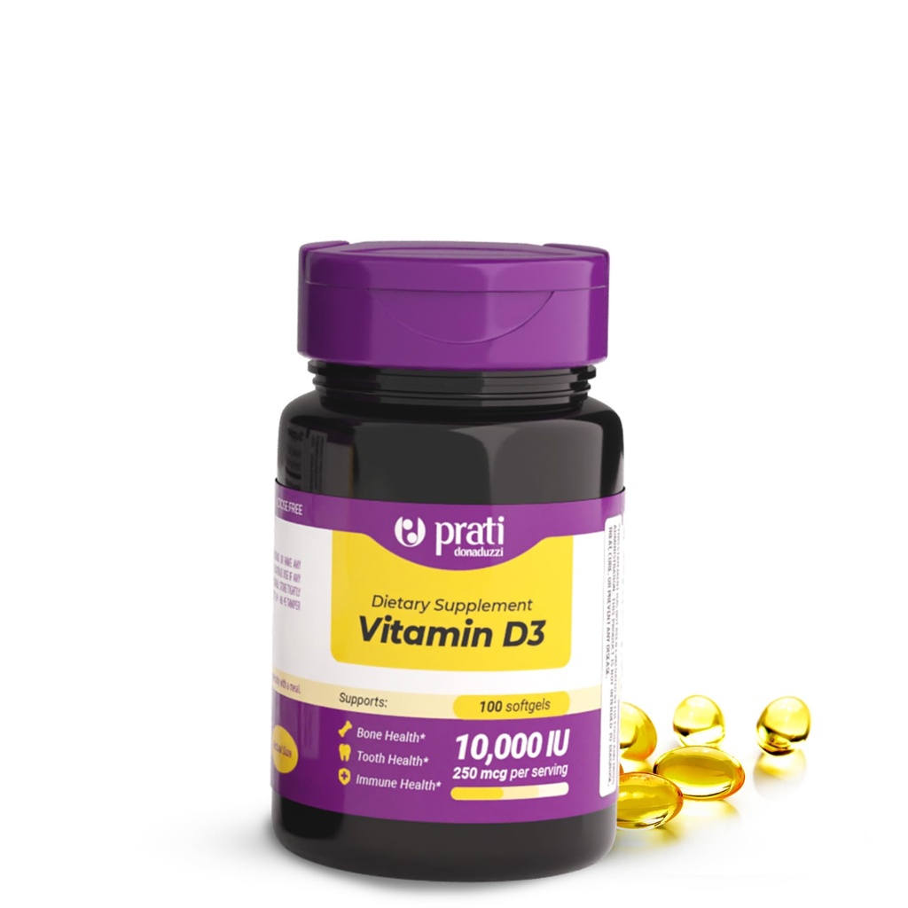 Witamina D3 10 000 IU - 100 Softgels - Wsparcie systemu obronnego, kości i mięśni Zdrowie - Rozmiar rodziny