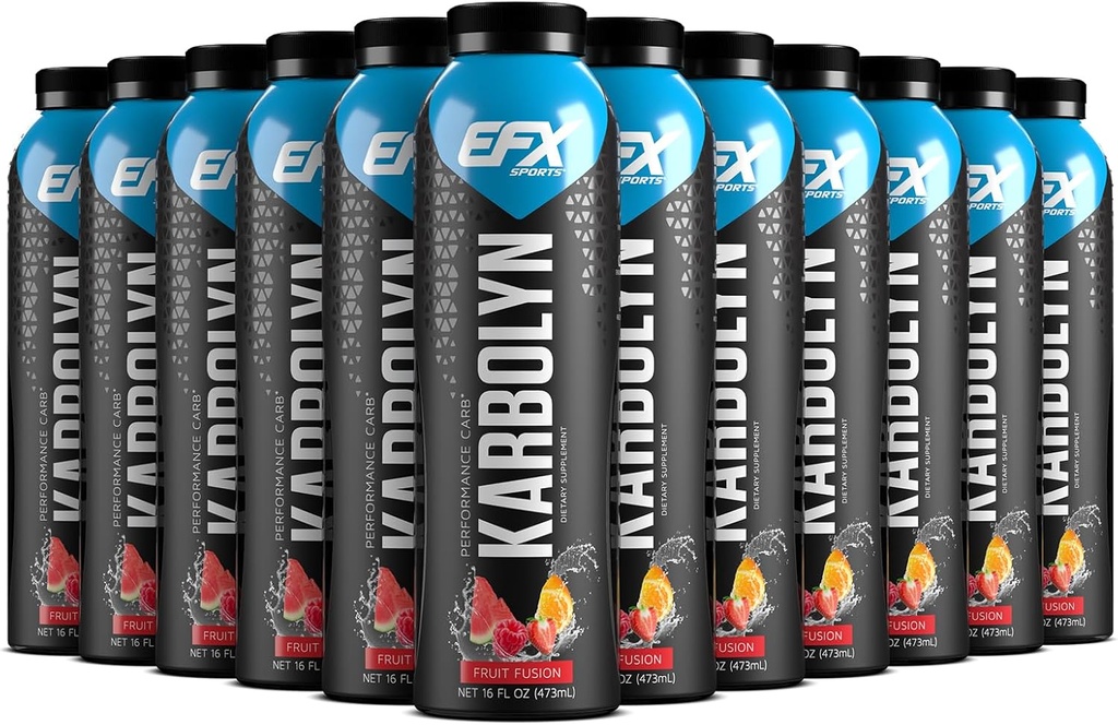 EFX Sports Karbolyn Napoje Paliwowe 124; Pre, Intra, Post Trening Napoje węglowodanowe 124; Ładunek węglowodanów, Trwała Energia 124; Stymulant & Cukier Bezpłatne 124; 12 Pakiet (Fuzja owocowa)