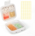 Dynippy Daily Pill Organizator 5 Komory Przenośne Wilgotny Dowód Mały Pill Case for Pocket Purse Travel Pill Box Przenośna medycyna Witamina Oil Holder Kontener (biały)