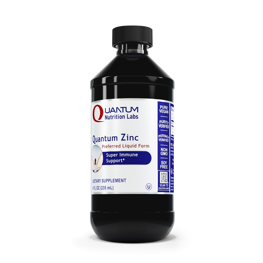 Quantum Nutrition Labs Liquid Cynk Supplement Drops - Cynk Siarczan nalewka dla dorosłych, 25 mg na serwowanie, Funkcje metaboliczne i wsparcie immunologiczne - 8 Butelka Fl Oz