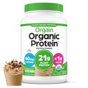 Orgain Organic Vegan Protein Powder, Mrożona kawa - 21g Białko roślinne, 60mg kofeiny, niskonetto Carb, Brak składników laktozy, Nie dodano cukru, Nie-GMO, Dla shakes & Smoothies, 2.03 lb