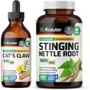 BIO KRAUTER Koty Pazur nalewka 4 Fl. Oz. & Stinging Nettle 250 Kapsułki