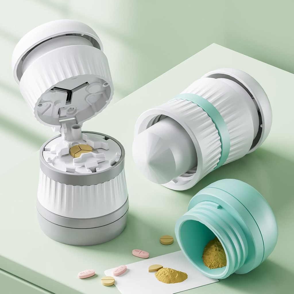 Pill Cutter - Pill Splitter ze stali nierdzewnej Blade do cięcia małych pigułek lub dużych pigułek w jednej trzeciej, Pill Cutter 1 / 3, Nadaje się do Cuting Vitaminy, Tabletki (1-3 Grey)