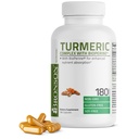 Bronson Kurkumina Turmerowa z BioPerine - Wspólne wsparcie High Potency Premium z 95% Znormalizowanych kurkuminoidów - Kapsułki Non-GMO z Black Pepper - 180 Count