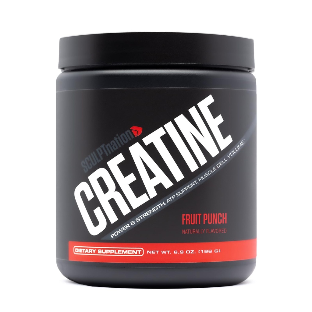 Sculpt Nation by V Shred Creatine - Premium Stworzenie Monohydrat Proszek do wspierania mięśni, Energii i funkcji mózgu, Owoce Punch aromatyzowane Kreatyna - 30 Służenia