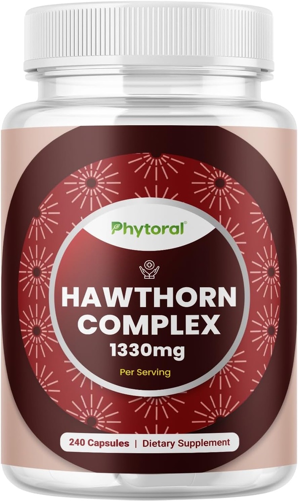 Wysoka wytrzymałość Hawthorn Berry Kapsułki - Czysty przeciwutleniacz Hawthorn Berry Suplement z liści i kwiatów Ekstrakt 4: 1 dla zdrowego serca i trawienia - Wsparcie energetyczne dla mężczyzn i kobiet - 240 Count Pack