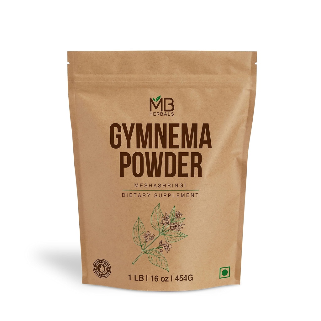 MB Herbals Gymnema Leaf Powder 1 lb / 16 oz Nether124; 454 Gram Nether124; Mesheshringi Powder Nether124; Gymnema Sylvestre