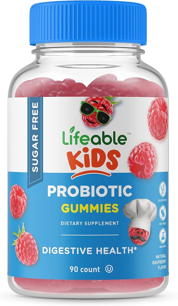 Żywe Probiotyki Sugar Free dla dzieci - Great Desting Natural Flavor Gummy Supplement Chewable - GMO Free, Wegetarianin, Gluten Free - dla Gut Health i immunologicznego wsparcia - dla dzieci - 90 Gummies