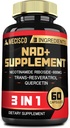 3in1 NAD + Suplement 1200Mg - Nikotynamid Ribozyd z Trans Resveratrol & Quercetin - Aktywność komórkowa, Immunitet, Zdrowie Starzenie - 60 Zaopatrzenie liczenie na 30 Dni