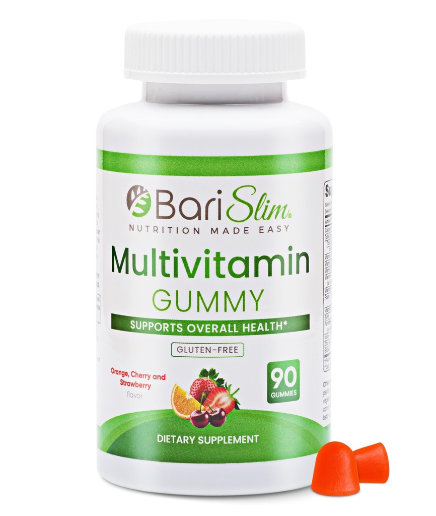 BariSlim Bariatric Gummies do żucia wieloskładnikowego - Specjalnie przygotowana witamina gumowa dla pacjentów po zabiegu utraty wagi - Łatwy do digest & Great Desting Fruit Flavors 124; 90 Fruit Chews