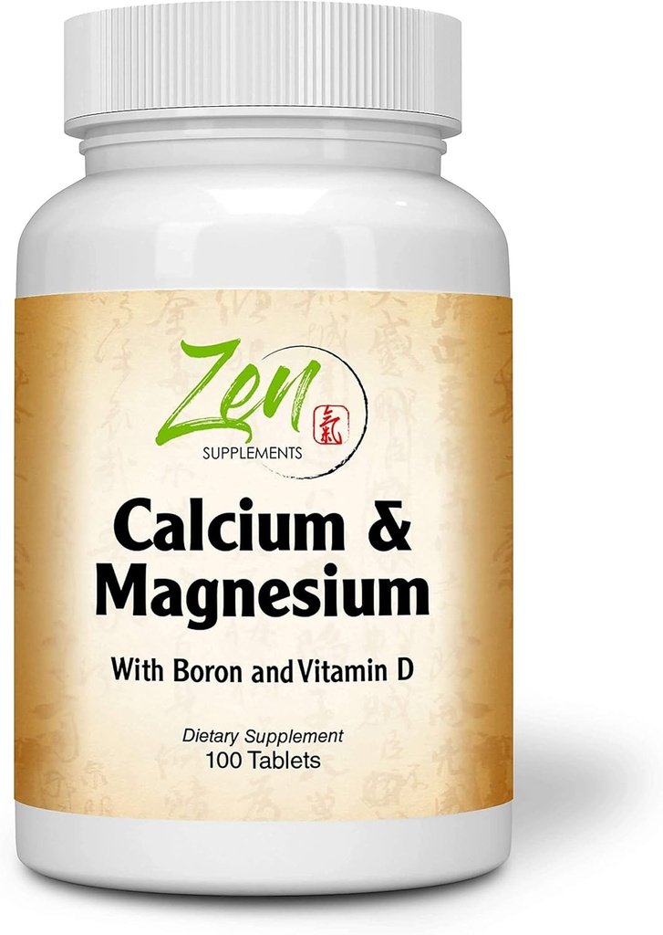 Suplementy Zen - Hi Potency Wapń & Magnez z D3 & Boron do zwiększonej absorpcji, Wspiera zdrowie kości i gęstości kości 100- Tabs