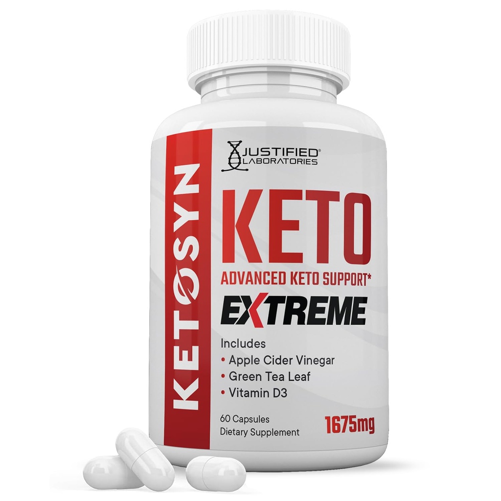 Ketosyn Keto ACV Extreme Pills 1675 MG Keto Support Blend Capsule Alternatywne do Keto ACV Gummies skomponowane z Jabłkiem Cydr Opona Extra Virgin Olive Oil Powder Green Tea Leaf 60 Kapsułki