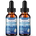 2 Pack Glukozamina Chondroitin MSM płynne krople - Dodatkowa siła Joint Support Supplement dla dorosłych z Quercetin Boswelia, Bromelain, kwas hialuronowy, przeciwutleniacze immunologiczne (4 Fl oz)