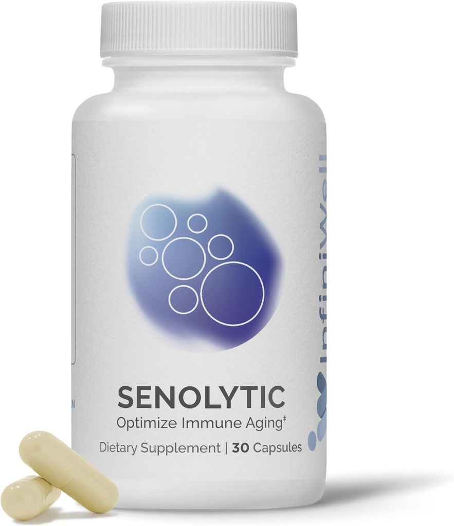 InfiniWell Senolitic Longevity Supplements - Optymalizacja Cellular Aging, Pomoc Funkcje Cognitive & Przetwarzanie neurologiczne - z Resveratrol, Pterostilbene & Quercetin (30 kapsułki)