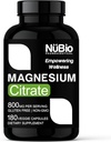 USA Made Vegan Magnezu Citrate 400mg kapsułki (Citrato de Magnesio) Non-GMO & Gluten- Free, suplement magnezu do pomocy sennej, Mózg, Heart Health, Siła kości, Metabolizm i stres przez NüBio
