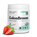 ColonBroom Pyllium Husk Powder (Truskawka) - Colon Cleanse for Bloating Relief & Gut Health - Colon Broom Fiber Powder Drink - Wegan, Gluten Free, Non-GMO Fiber Powder Supplement, 50 Servings