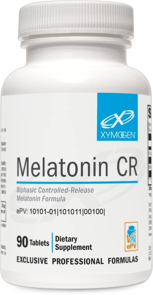 XYMOGEN Melatonina CR - Time Release Melatonin 5 mg Suplement z witaminą B6 - Nighttime + Immune Support - Dwufazowe Dostawy szybko Następnie Steadly (90 Rozszerzone tabletki uwolnienia)