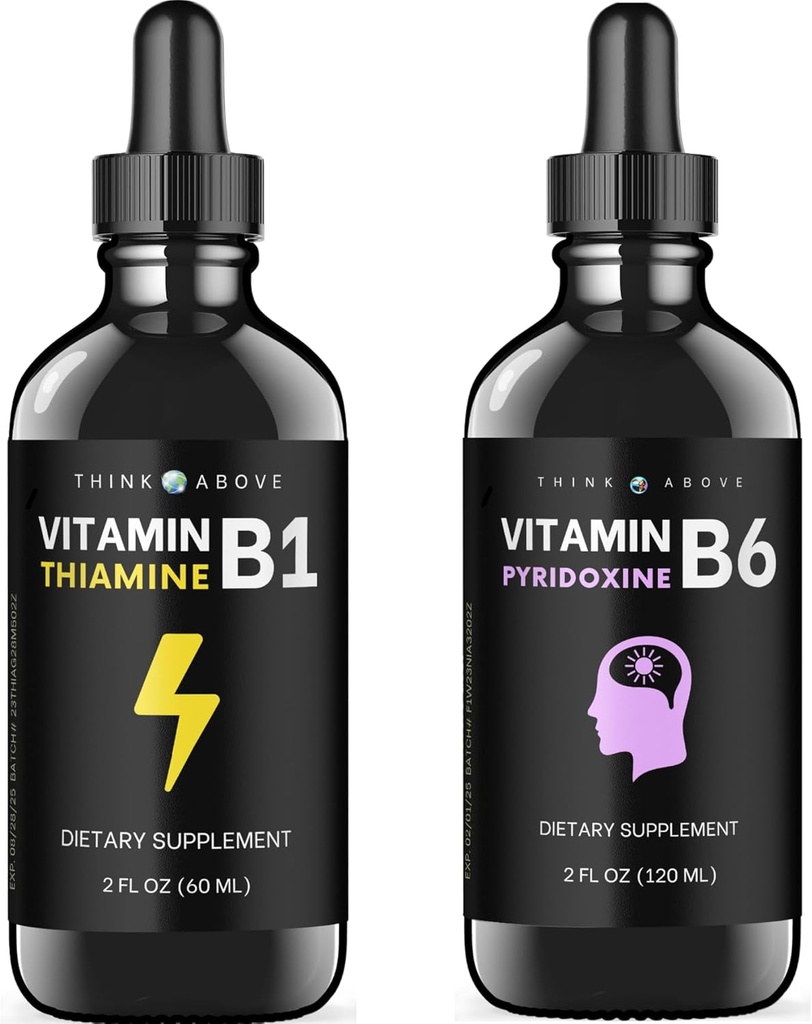 Witamina B6 i witamina B1 Pasek - 2 oz Każdy - płynne krople