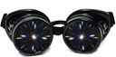 Gogle GloFX Black Paded Diffraction, Mniejsze soczewki, wersja limitowana - Raves, EDM Festival Akcesoria, Light Show, Club, Concert Wear - 3D Rainbow Prism Kalejdoskop
