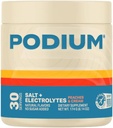 Podium Nutrition Training Salt + Electrolytes Powder, Peaches & Cream, Post Workout Hydration & Support Recovery, Electrolyte Drink, Magnezu, Potasu, Wapnia i Sodu Salts, 30 Służenie