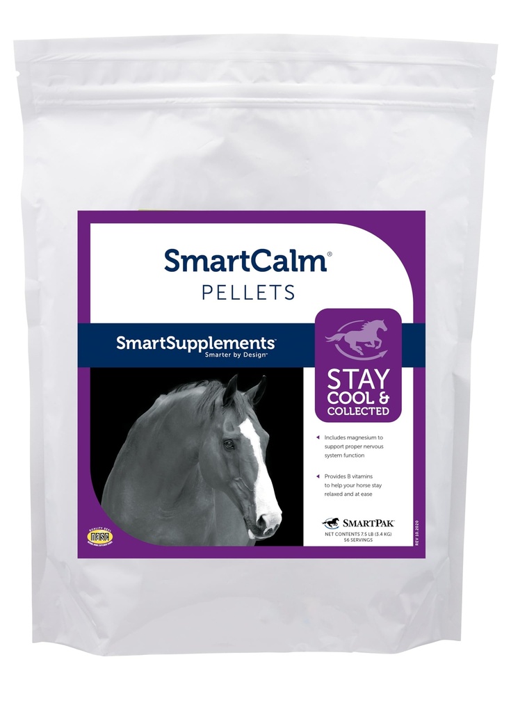 SmartCalm Pellets Horse Calming Supplement APPLICATION 124; No Added Sugar or Herbs APLICATION 124; Equine Supplement APLICATION 124; 56 Servings APLICATION 124; 7,5 lb Bag