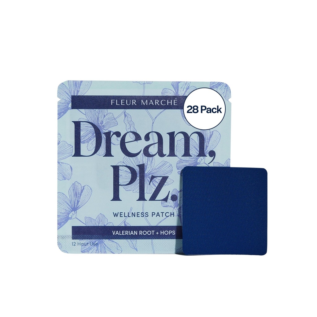 Fleur Marche Dream, Plz Botanical Sleep Patch - Lepsze ZZZ z Valerian Root, L- Theanine, Lavender Oil & Hops - Natural Sedative - Wysoce Biodostępne - 28 Łaty