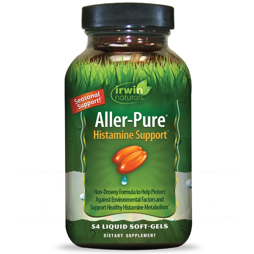 Irwin Naturals Aller- Pure - 54 Liquid Soft- Gels - Histamine Support with Quercetin, Luteolin & Rutin - Non- Drowsy Formula