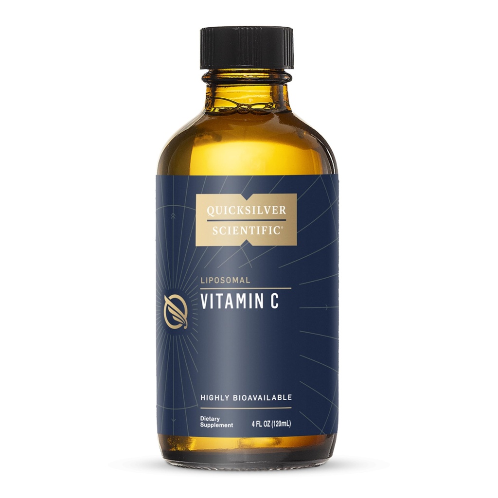 Quicksilver Scientific Liposomal Witamina C - 1000mg Buforowany płynny suplement witaminy C - Immune + Wsparcie przeciwutleniaczy - Liposomy dla Superior Absorption - Vegan + Non-GMO (4oz / 120ml)