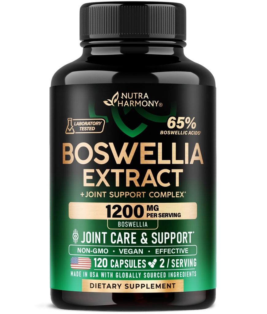 Boswellia 1200mg - Boswellia Extract District 124; Turmeric District 124; Hyaluronic Acid District 124; MSM District 124; Same - Joint Health & Comfort - Boswellia Serrata Distribution 124; 65% Boswellic Acid - for Men & Women - Made in USA - 120 Capsules