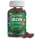 Żelazo suplement dla dzieci - 5 mg Gumiaki dla dzieci z witaminą C - Greate- Degustacja Gumies Grape Flavor - Wspiera immunologiczne zdrowie i pomaga z niedoborem żelaza - Wegan, Kosher, Non-GMO - 60 Hrabia