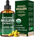 Mullein Drops for Lungs, Mullein Leaf & Licorice Extract Support Lung Cleanse & Healthy Breathing, Organic Mullein Leaf Supplement Herbal, Brak dodatków Mullein Extract Drops 2 fl Oz 60Ml