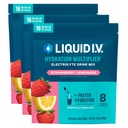 Płyn I.V. ® Nawodnienie Multiplikator - Lemoniada truskawkowa 124; Napoje proszkowe elektrolity Mieszanka 124; 3 opakowania (48 Servings)